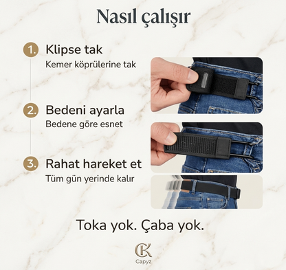 Capzy™ Premium Tokasız Kemer
